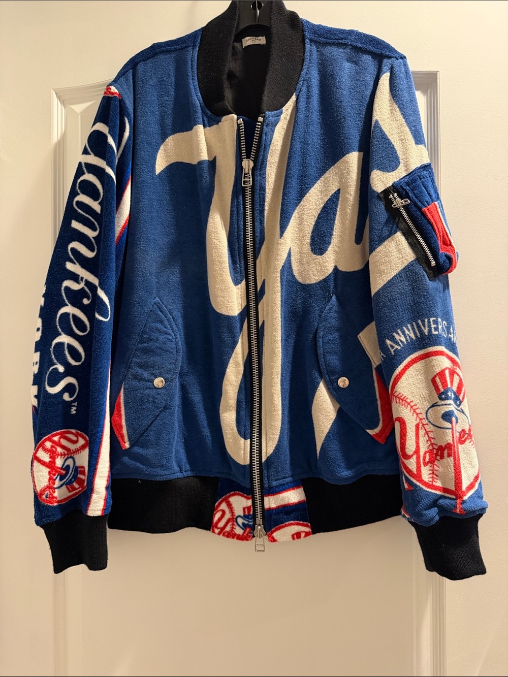 One of a kind!! Oldpark Terry New York Yankees Varsity Bomber Jacket
